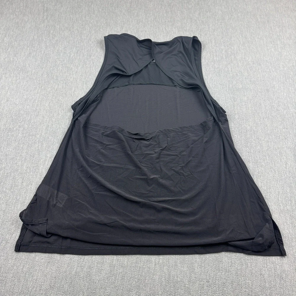 Gymshark Tank Top Women XL Black Mesh Open Back Gym Workout Active Running - Picture 8 of 9